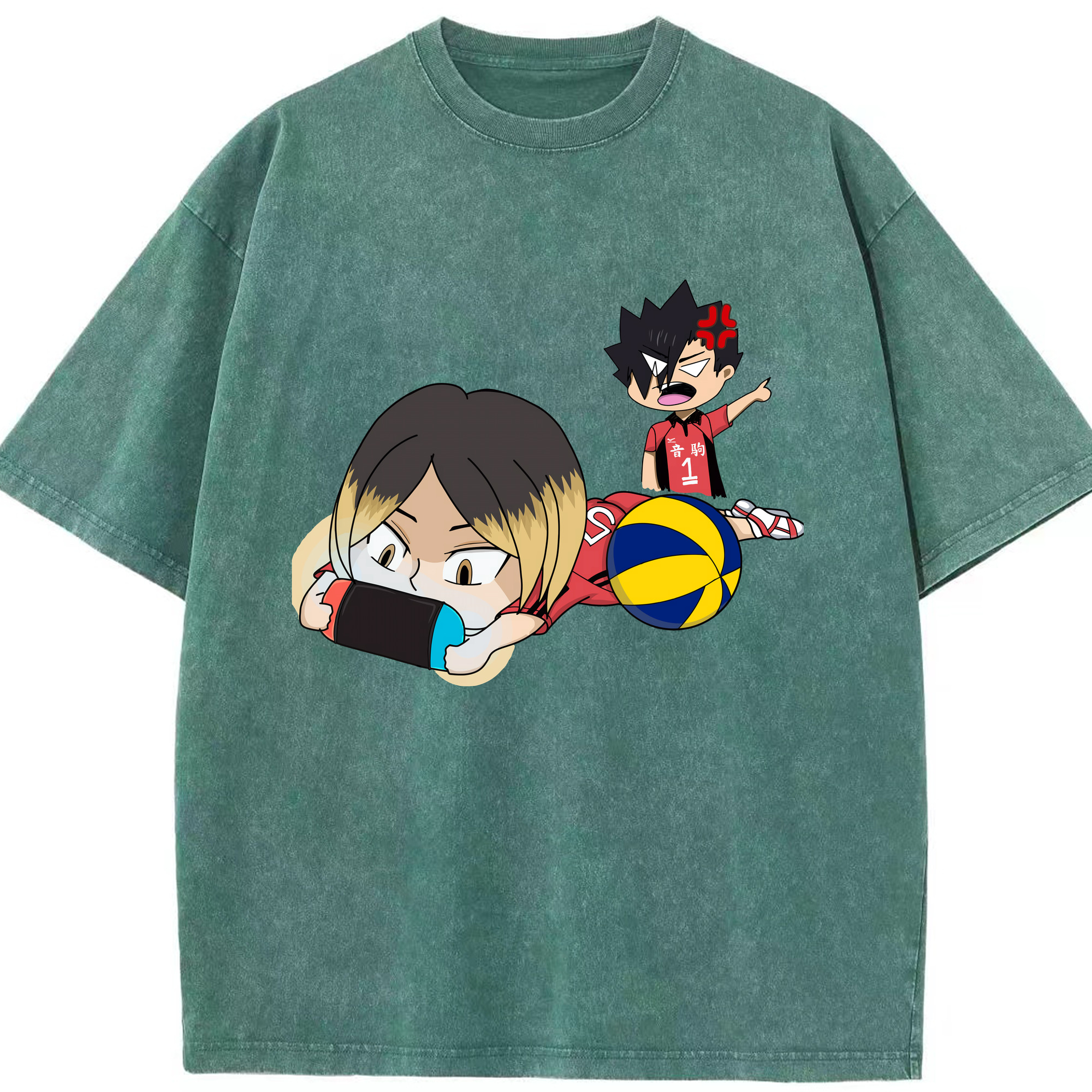 （画像用） ハイキュー!! Haikyu!! 綿100% ヴィンテージ風 半袖Tシャツ（フロントプリント）